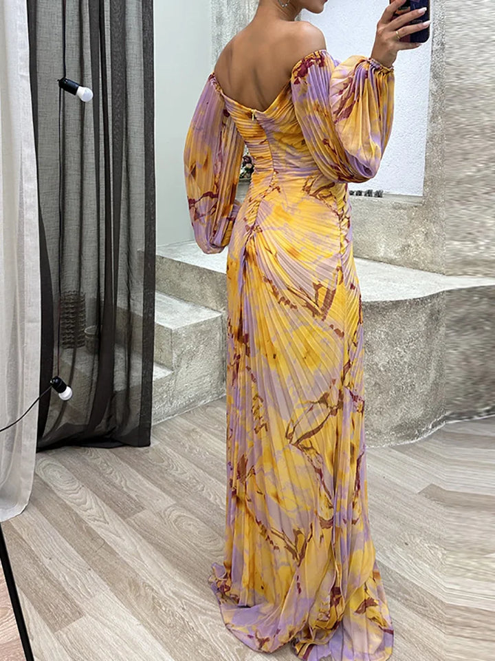 Rebecca | Women's Floral Long Sleeve V-Neck Maxi Dress