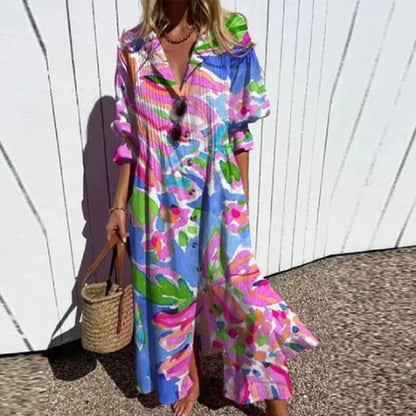 Natasha | Women's Boho Floral Wide Cut Maxi Dress