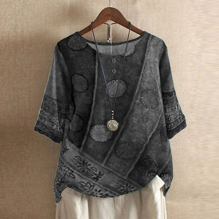 Chloe | Women's Floral Print Short Sleeve Relaxed Fit Casual Blouse