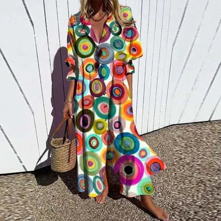 Natasha | Women's Boho Floral Wide Cut Maxi Dress