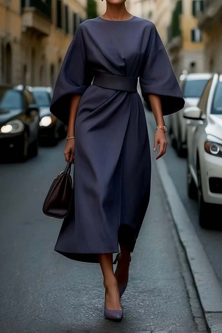 Noemi | Women's Relaxed Fit Wide Sleeve Midi Dress