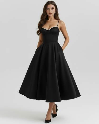 Victoria | Women's Elegant A-line Midi Dress