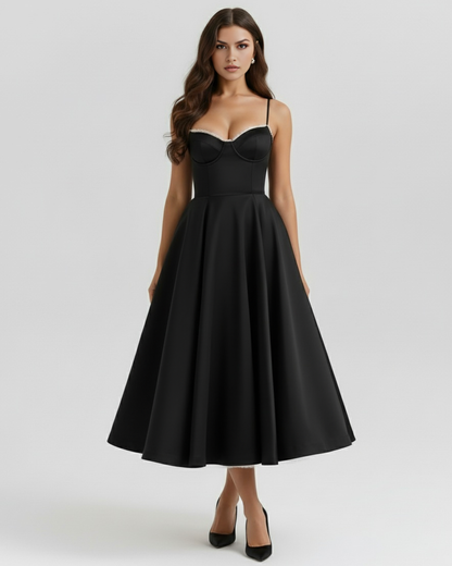 Victoria | Women's Elegant A-line Midi Dress