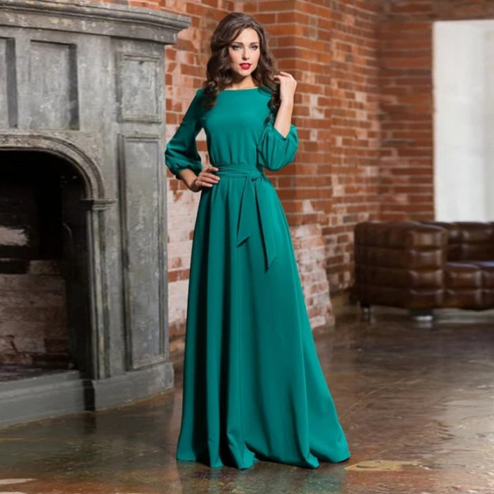 Elisa | Women's Long Sleeve Wedding Guest Maxi Dress