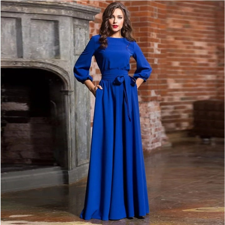 Elisa | Women's Long Sleeve Wedding Guest Maxi Dress
