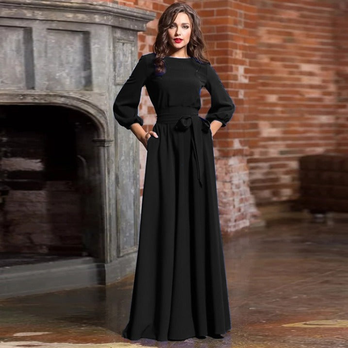 Elisa | Women's Long Sleeve Wedding Guest Maxi Dress