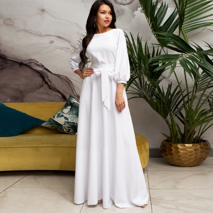 Elisa | Women's Long Sleeve Wedding Guest Maxi Dress