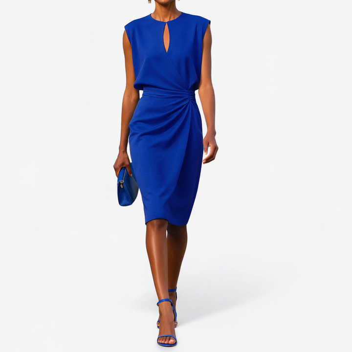 Florence | Women's Classic Round Neck Tailored Midi Dress