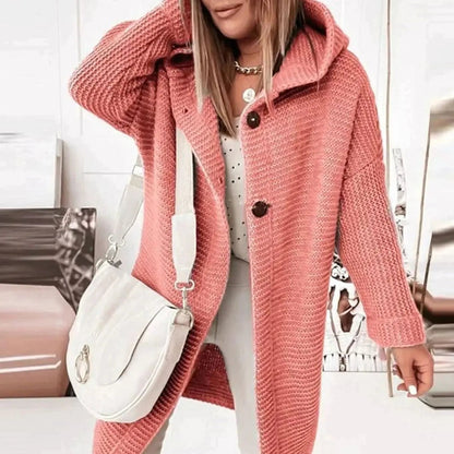 Alice | Women's Hooded Button-Front Longline Cardigan