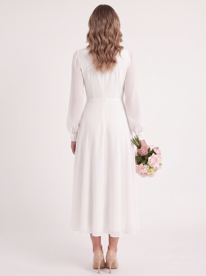 Alice | Women's Long-Sleeved V-Neck Midi Dress