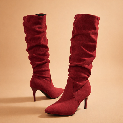 Angela | Women's Slouch Suede Knee High Boots