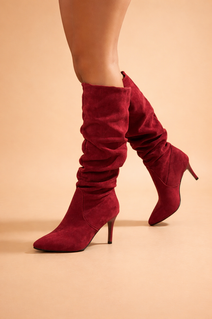 Angela | Women's Slouch Suede Knee High Boots