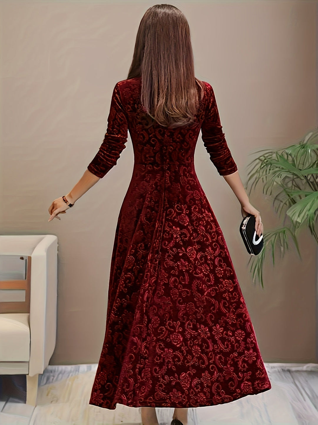 Elena | Women's Floral Summer Flared Midi Dress
