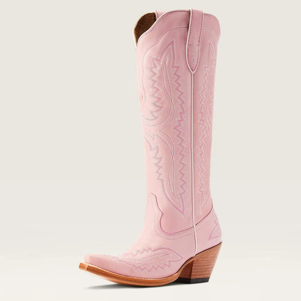 Christine | Women's Pink Embroidered Western Cowboy Boots