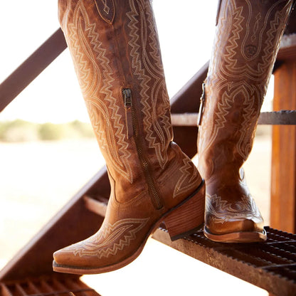 Christine | Women's Pink Embroidered Western Cowboy Boots