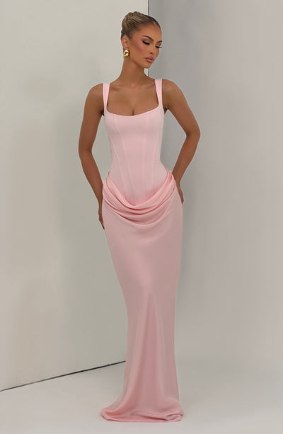 Joanne | Women's Formal Draped Evening Maxi Dress