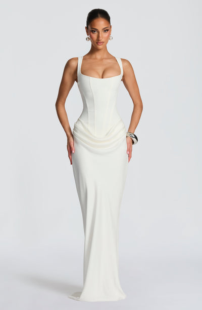 Joanne | Women's Formal Draped Evening Maxi Dress