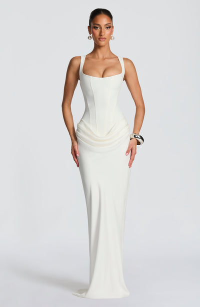 Joanne | Women's Formal Draped Evening Maxi Dress