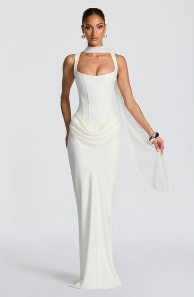 Joanne | Women's Formal Draped Evening Maxi Dress