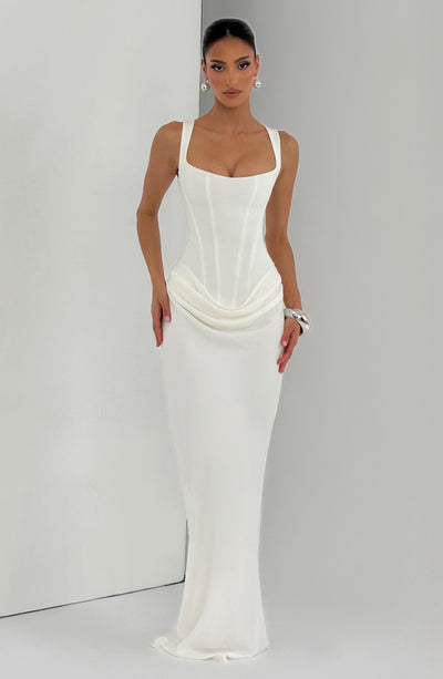 Joanne | Women's Formal Draped Evening Maxi Dress