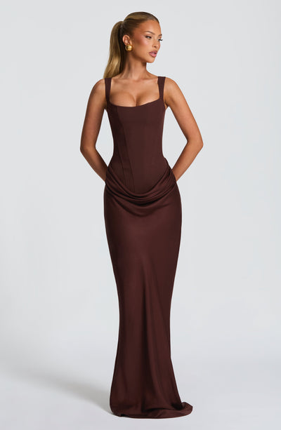 Joanne | Women's Formal Draped Evening Maxi Dress