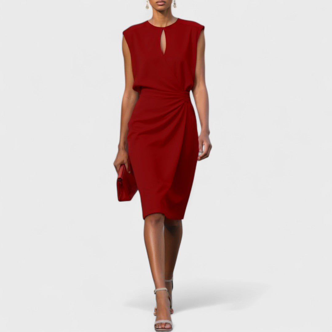 Florence | Women's Classic Round Neck Tailored Midi Dress