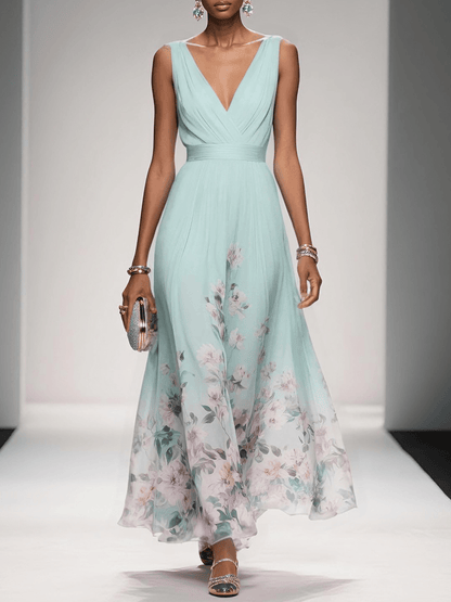 Elena | Women's Sleeveless V-Neck Maxi Dress