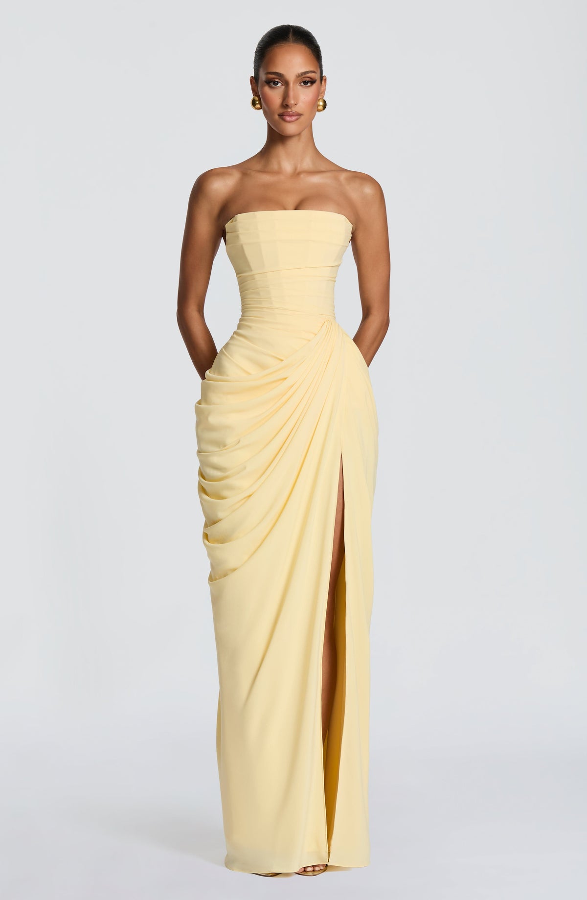 Deborah | Women's Strapless Draped Corset Dress