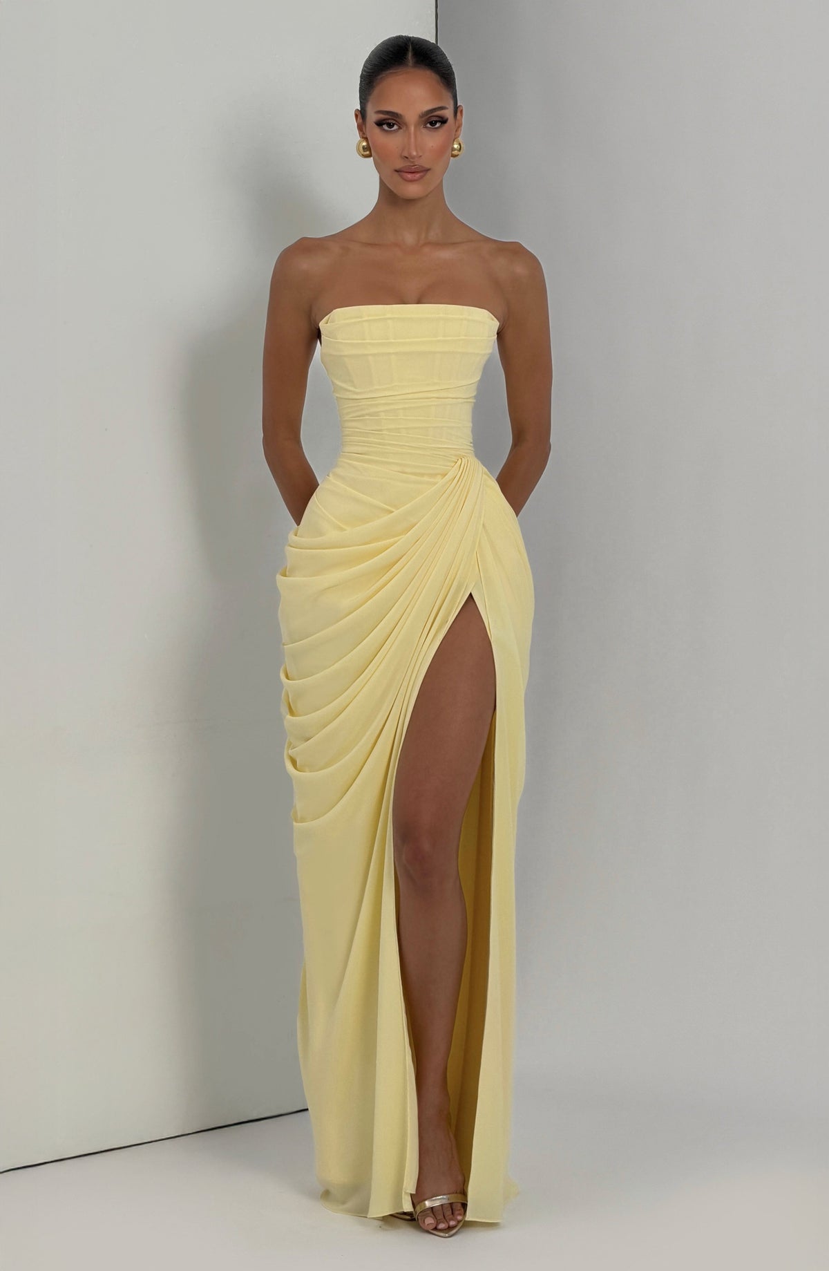 Deborah | Women's Strapless Draped Corset Dress
