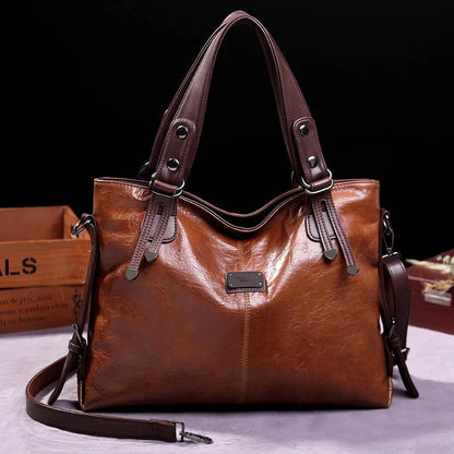Diana | Women's Refined Soft Leather Tote Bag with Crossbody Strap