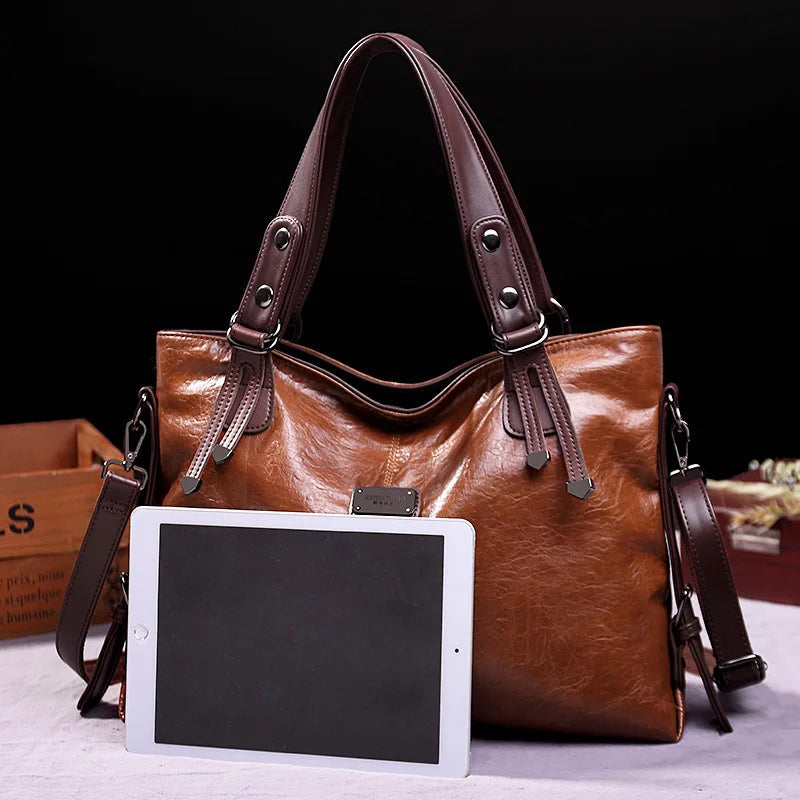 Diana | Women's Refined Soft Leather Tote Bag with Crossbody Strap