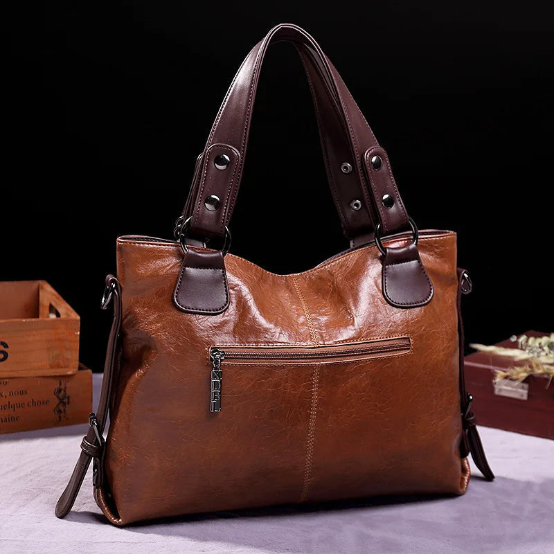 Diana | Women's Refined Soft Leather Tote Bag with Crossbody Strap