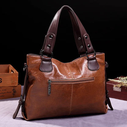 Diana | Women's Refined Soft Leather Tote Bag with Crossbody Strap