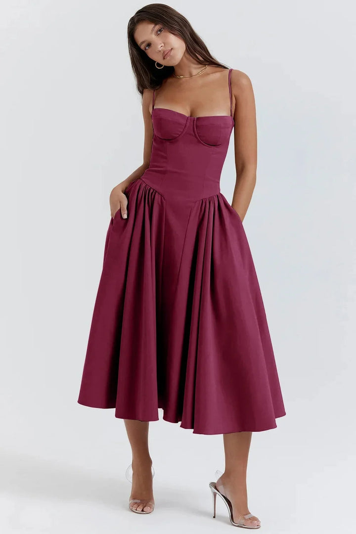 Alina | Women's Summer A-Line Midi Dress