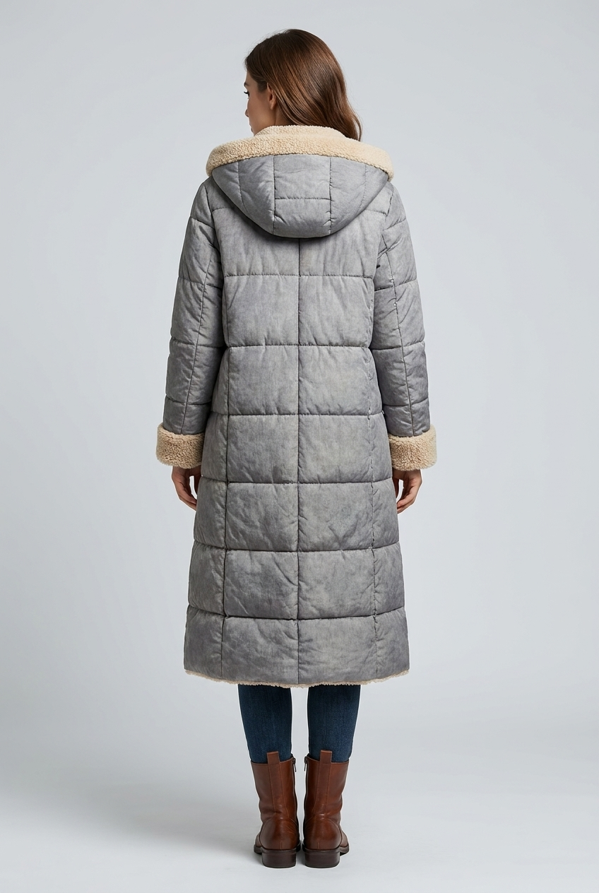 Emily | Women's Quilted Hooded Sherpa-Lined Coat