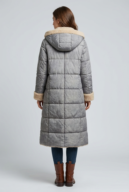 Emily | Women's Quilted Hooded Sherpa-Lined Coat