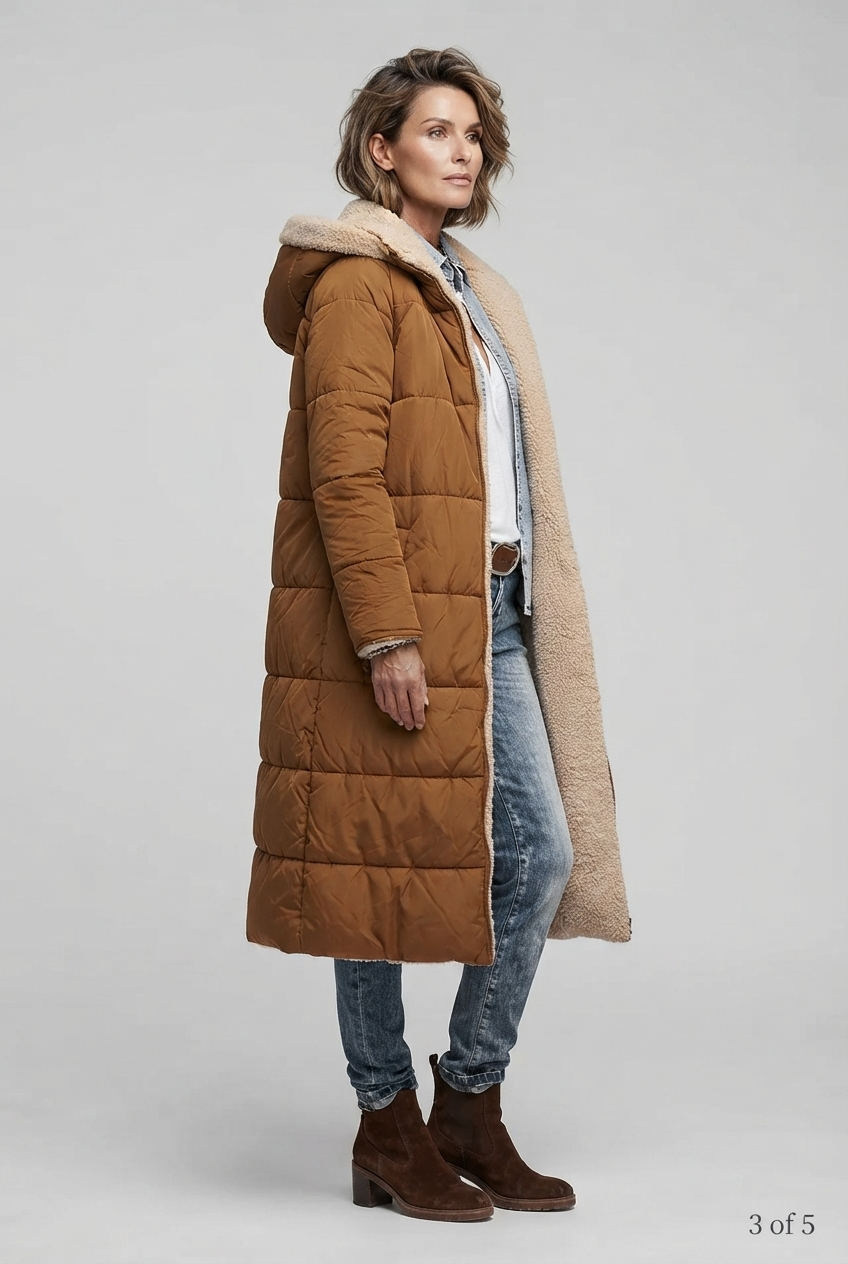 Emily | Women's Quilted Hooded Sherpa-Lined Coat