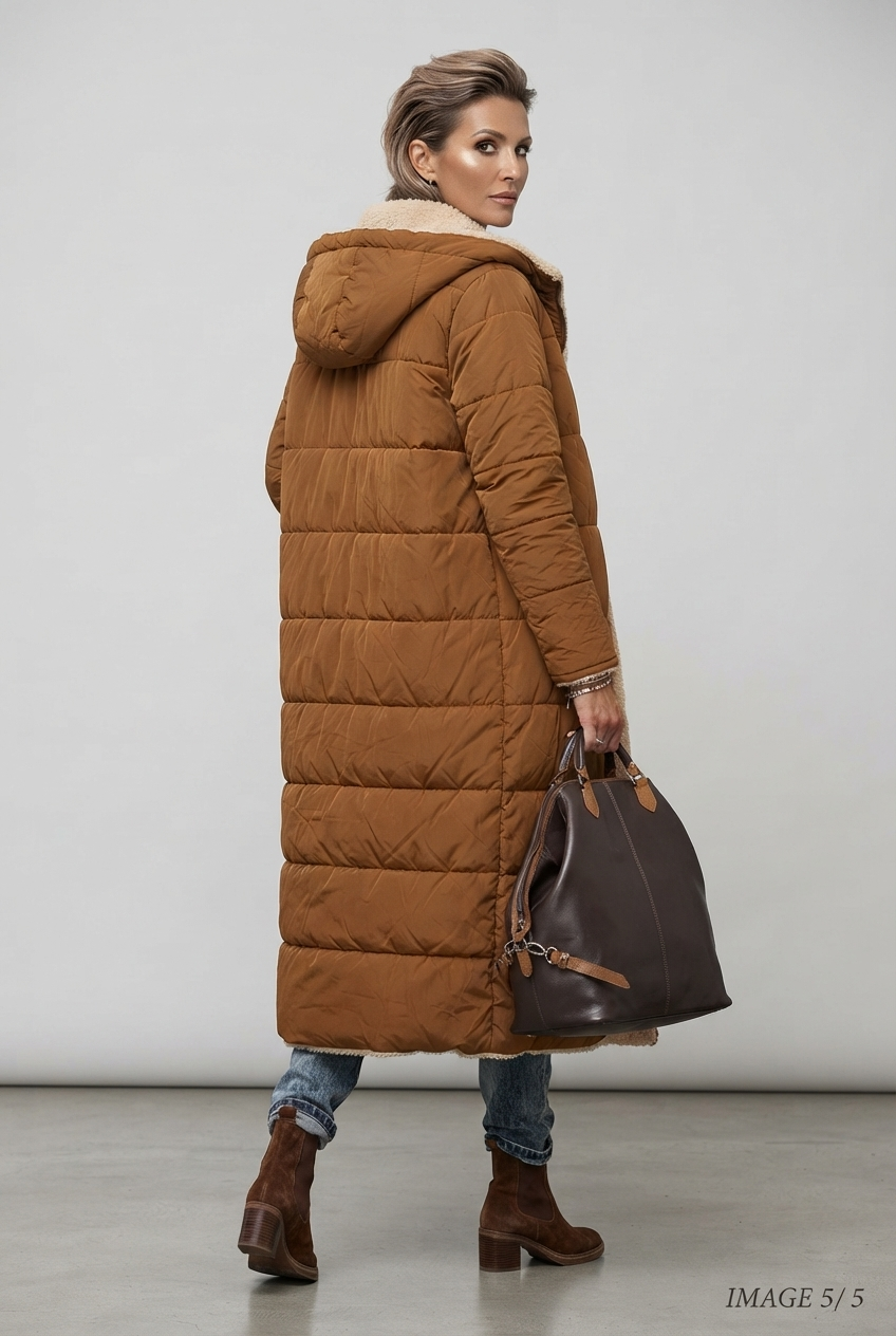 Emily | Women's Quilted Hooded Sherpa-Lined Coat