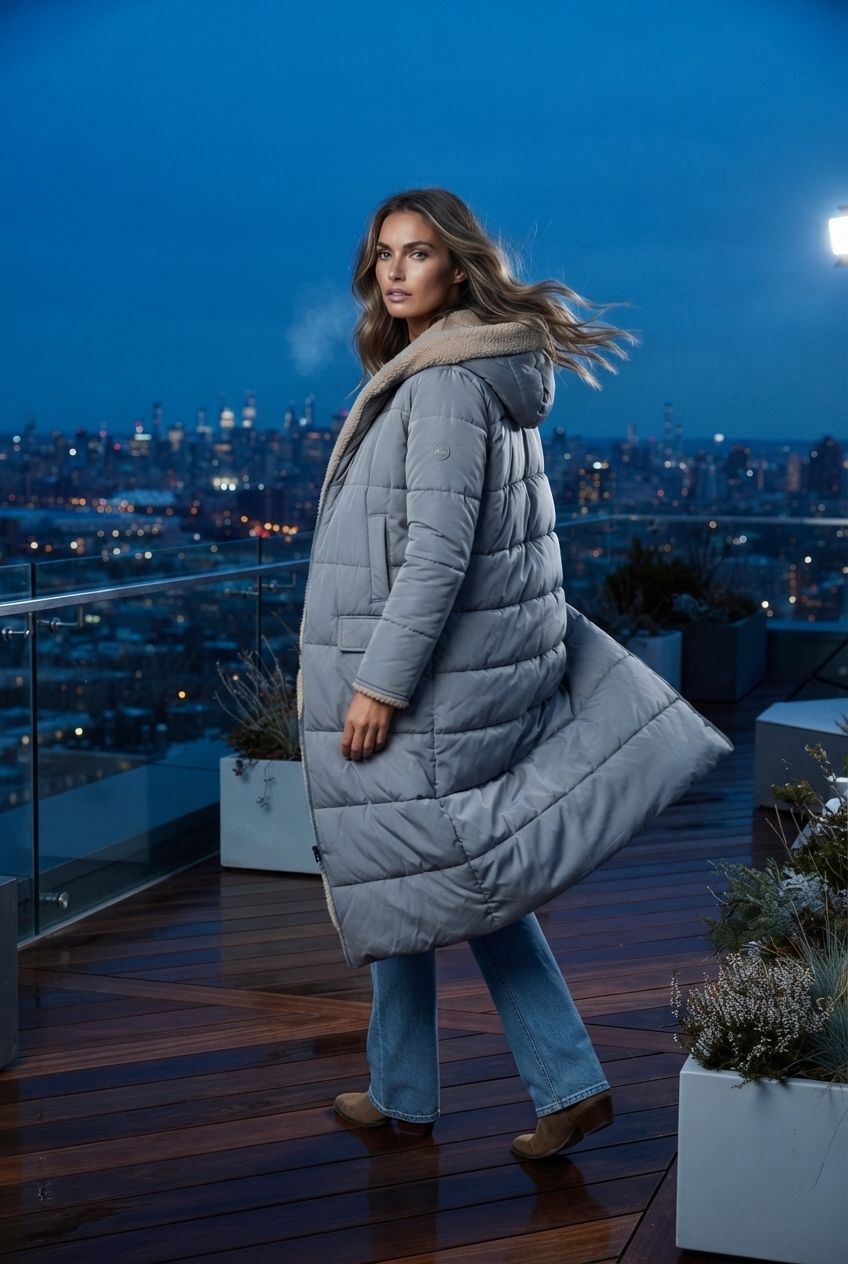 Emily | Women's Quilted Hooded Sherpa-Lined Coat