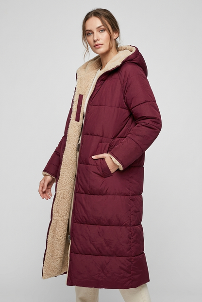 Emily | Women's Quilted Hooded Sherpa-Lined Coat