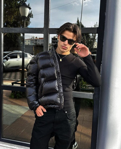 Eric | Men's Quilted Zip-Up Hooded Puffer Jacket