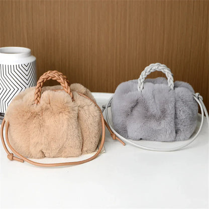 Esme | Women's Soft Plush Pumpkin Shoulder Tote
