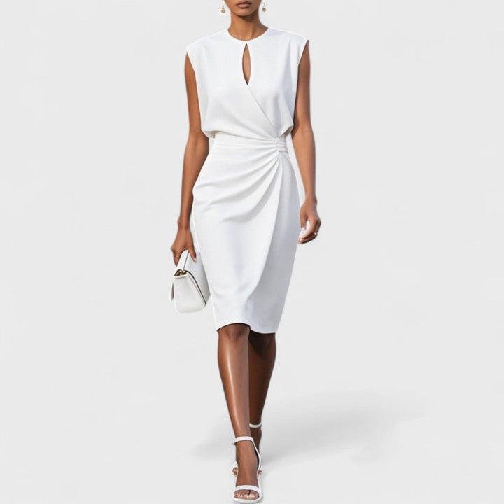 Florence | Women's Classic Round Neck Tailored Midi Dress