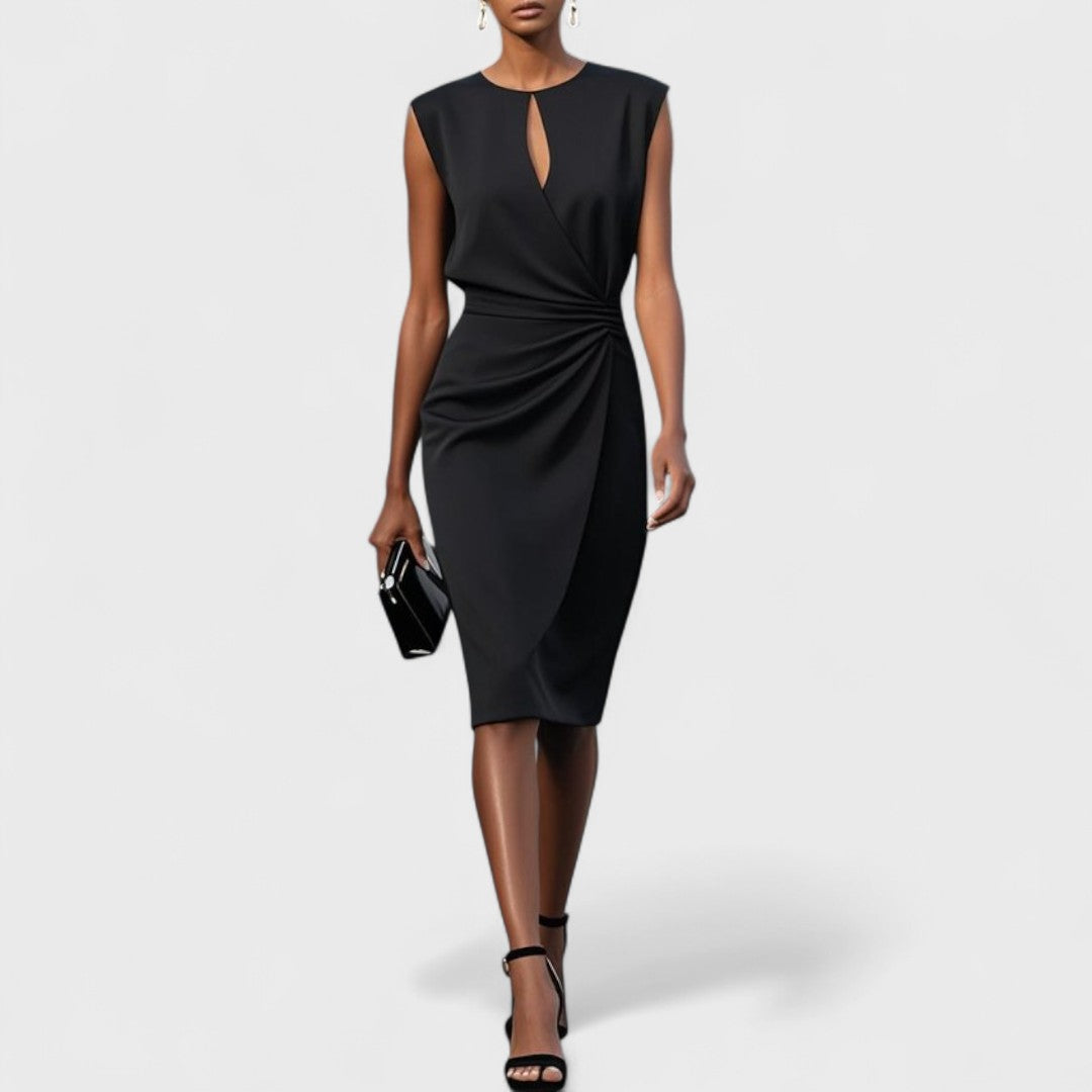 Florence | Women's Classic Round Neck Tailored Midi Dress