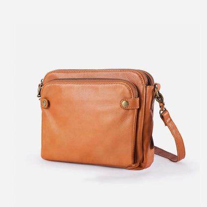 Felicity | Women's Sleek Three-Layer Leather Crossbody Bag