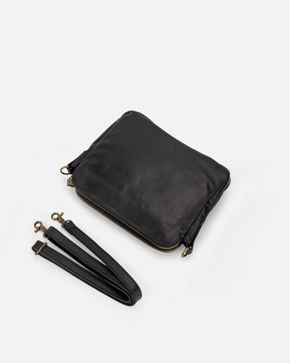 Felicity | Women's Sleek Three-Layer Leather Crossbody Bag