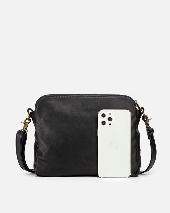 Felicity | Women's Sleek Three-Layer Leather Crossbody Bag
