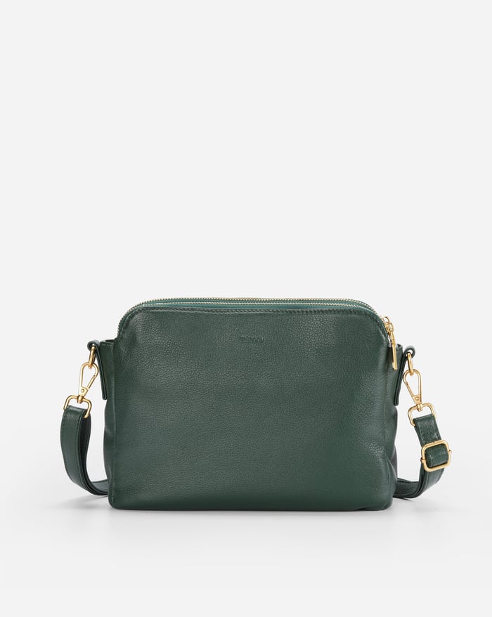 Felicity | Women's Sleek Three-Layer Leather Crossbody Bag