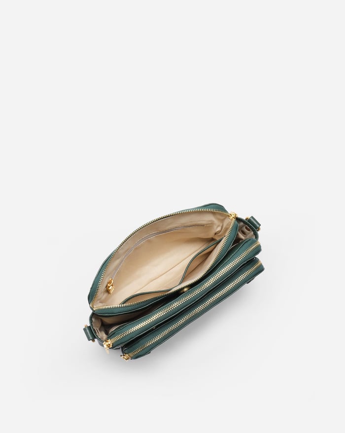 Felicity | Women's Sleek Three-Layer Leather Crossbody Bag