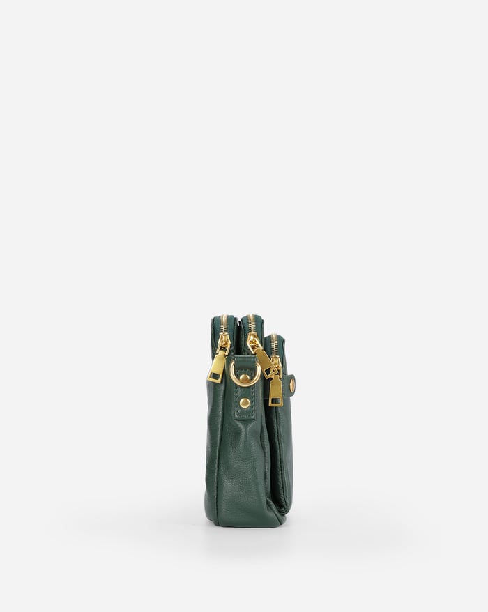 Felicity | Women's Sleek Three-Layer Leather Crossbody Bag